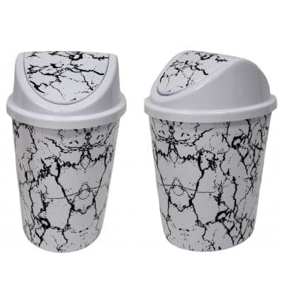 Marble Pattern Trash Bin, Office Bathroom Kitchen Flip Trash Bin, Plastic Living Room Bedroom Garbage Box Marble Pattern Trash Bin, Office Bathroom Kitchen Flip Trash Bin, Plastic Living Room Bedroom Garbage Box